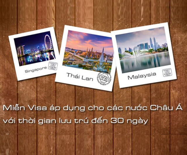 Cac nuoc mien visa cho Viet Nam thoi gian luu tru den 30 ngay